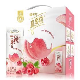 蒙牛真果粒牛奶饮品白桃树莓味配制型含乳饮料康美笑脸包240g×10盒