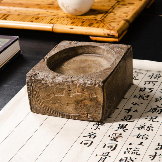 汉晋“张弓策马图”古砖制砚 商品图0