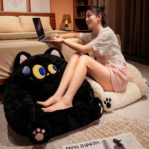 自然醒兔毛刷花流汗系列小沙发沙发靠垫学生宿舍枕头床上看书护腰垫靠枕QYL 商品图14