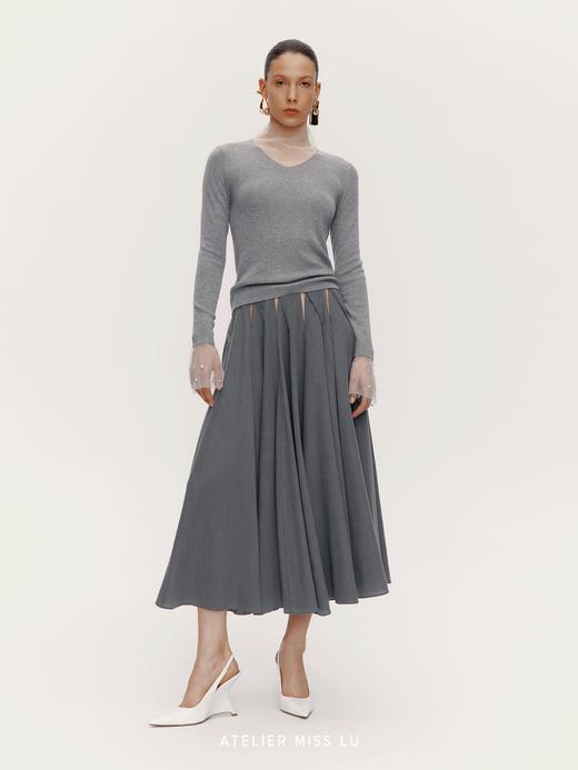 【雾都微光】纱纱拼接针织上衣 商品图2