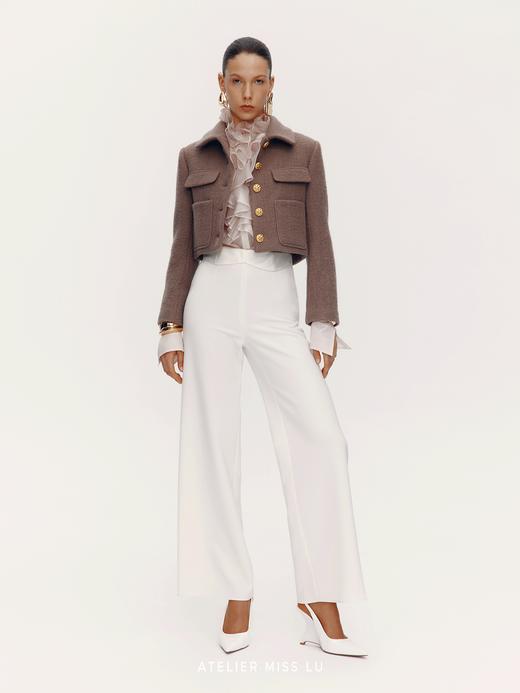 【哥本哈根暮色】复古花扣绵羊毛造型短外套 商品图1