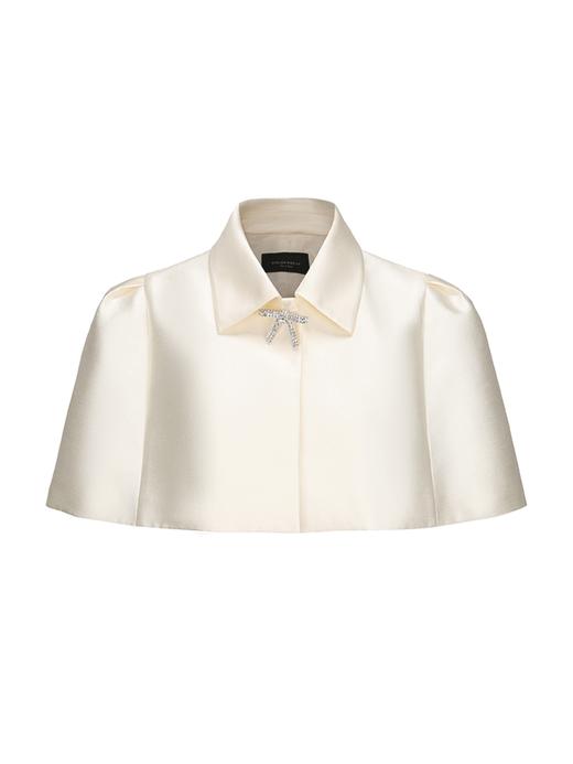 【云朵公主】造型水钻点缀光泽感斗篷短上衣 商品图4