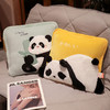 自然醒水晶绒+仿兔毛绒日式熊猫系列抱枕被两用加厚办公室汽车靠枕车载折叠午睡枕头毯子二合一QYL 商品缩略图9
