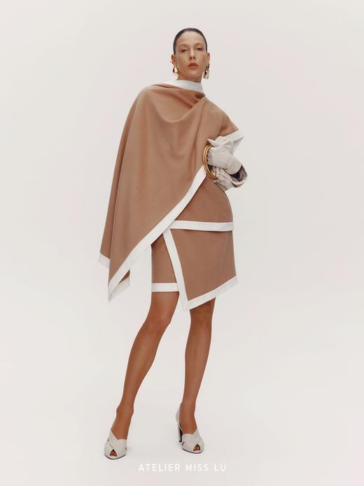 【风之女王】老钱风撞色设计绵羊毛混纺围巾 商品图0