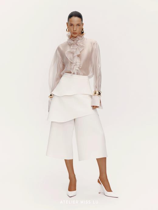 【天鹅堡晨雾】宫廷风压褶设计透视造型衬衫上衣 商品图0