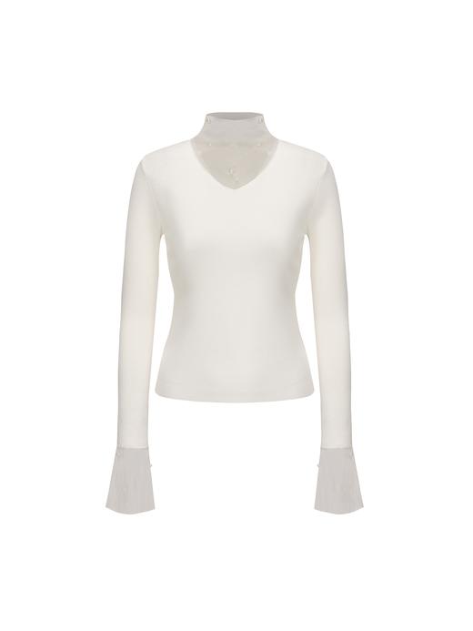 【清晨微光】纱纱拼接针织上衣 商品图4