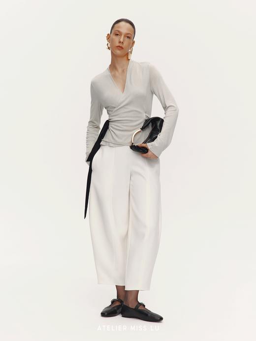 【浮世织语】系带设计软糯针织裹身上衣 商品图0