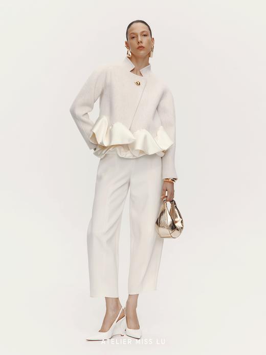 【北欧冬絮】下摆立体云朵环绕绵羊毛双面呢短外套 商品图0