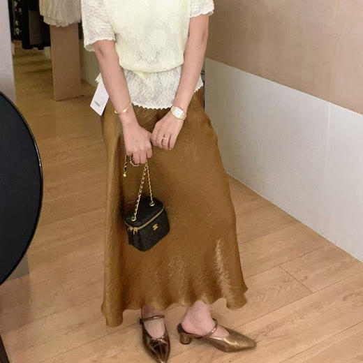 【预售7天】良木礼醋酸半裙（73624） 商品图1