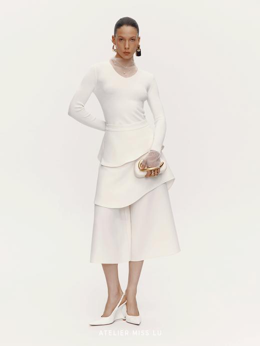 【清晨微光】纱纱拼接针织上衣 商品图1