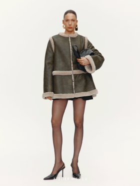 【绒绒苔原】A字斗篷式仿皮毛一体中长款外套