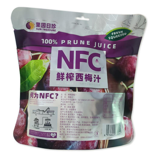 果园日珍NFC鲜榨西梅汁600ml(150ml*4包）【疆品南下 粤品北上】 商品图3