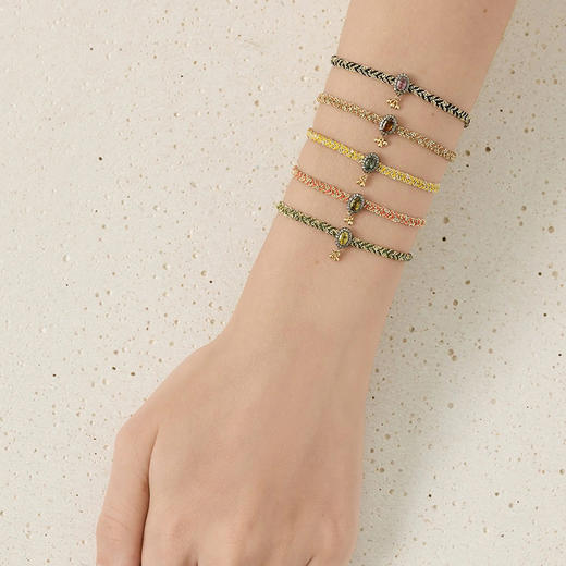 北京仓｜Marie Laure Chamorel-N° 948-金色 绿色 编织 手链［法国设计师］ 商品图1