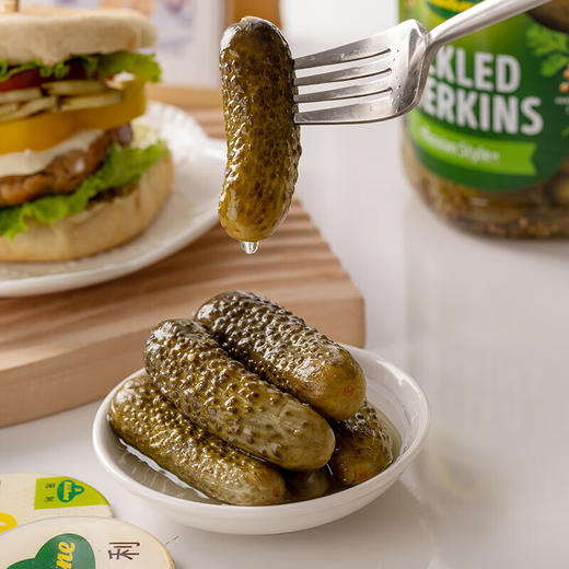 德国冠利俄式酸青瓜670g/030709 汉堡配菜开封即食腌制小黄瓜 商品图2