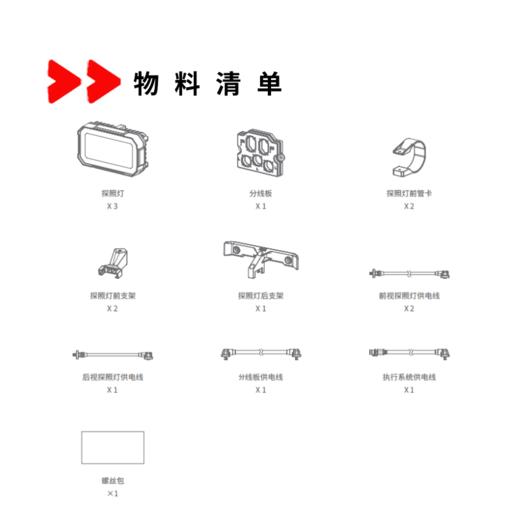 极飞 2025款 90W 高亮探照灯套装【前视60W，后视30W】 农机配件 商品图1