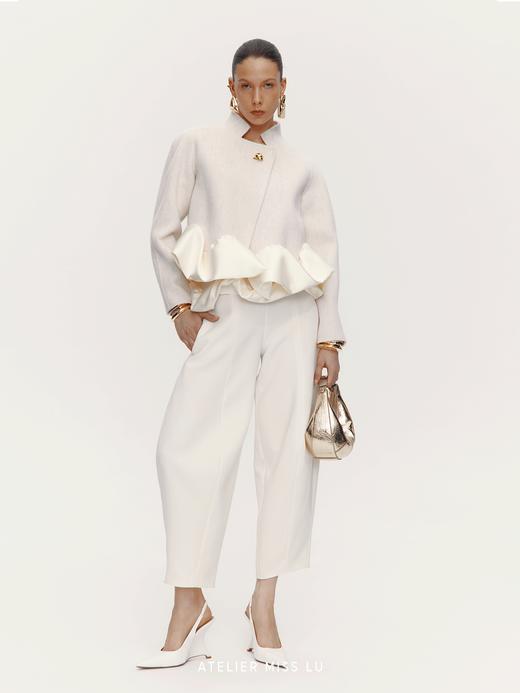 【北欧冬絮】下摆立体云朵环绕绵羊毛双面呢短外套 商品图3