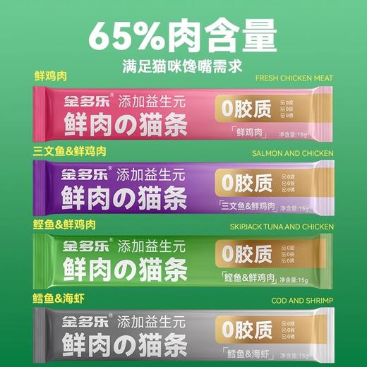 金多乐65%肉含量猫条15g*100支仅44.9（85%肉含量100支仅59.9） 商品图6