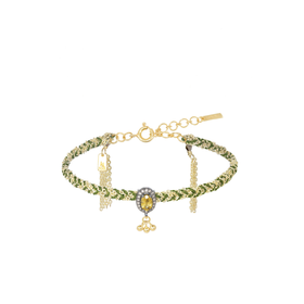 北京仓｜Marie Laure Chamorel-N° 948-金色 绿色 编织 手链［法国设计师］