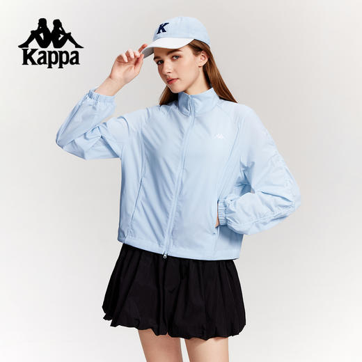 Kappa卡帕背靠背运动外套女款2025新款夏季薄款立领休闲夹克上衣K0F62JJ40 商品图2