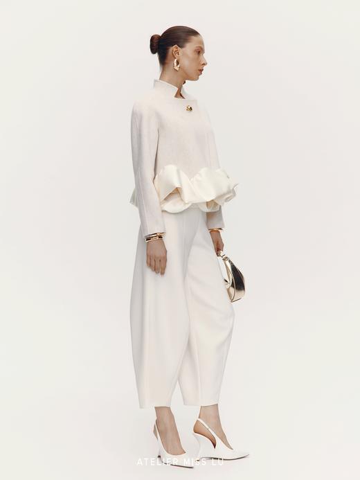 【北欧冬絮】下摆立体云朵环绕绵羊毛双面呢短外套 商品图2