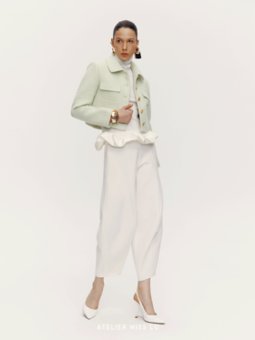 【雨后森林】复古花扣绵羊毛造型短外套