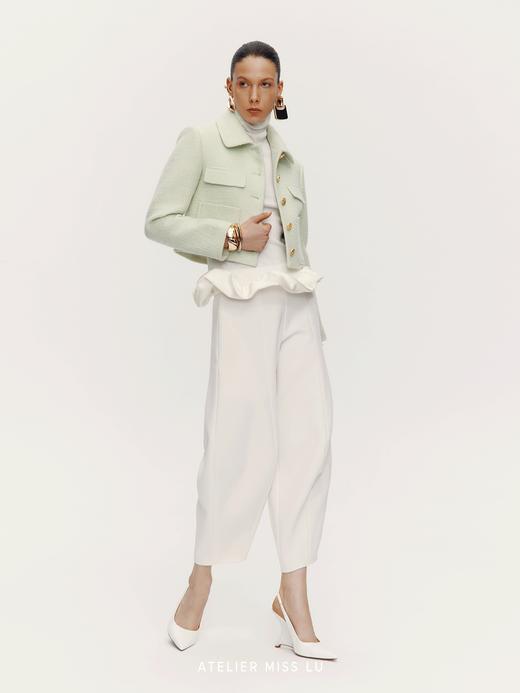 【雨后森林】复古花扣绵羊毛造型短外套 商品图0