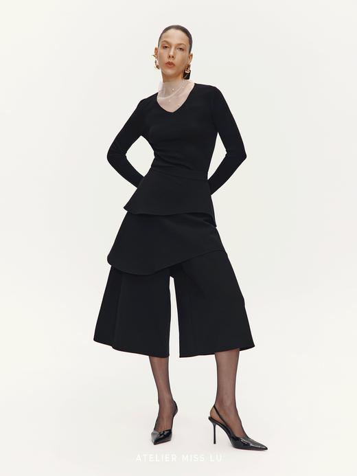 【夜雾梦境】多层次裁片拼接造型七分裙裤 商品图0