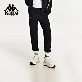 Kappa卡帕运动裤新款女黑色休闲裤长裤拉链收口小脚卫裤K0D42AK26