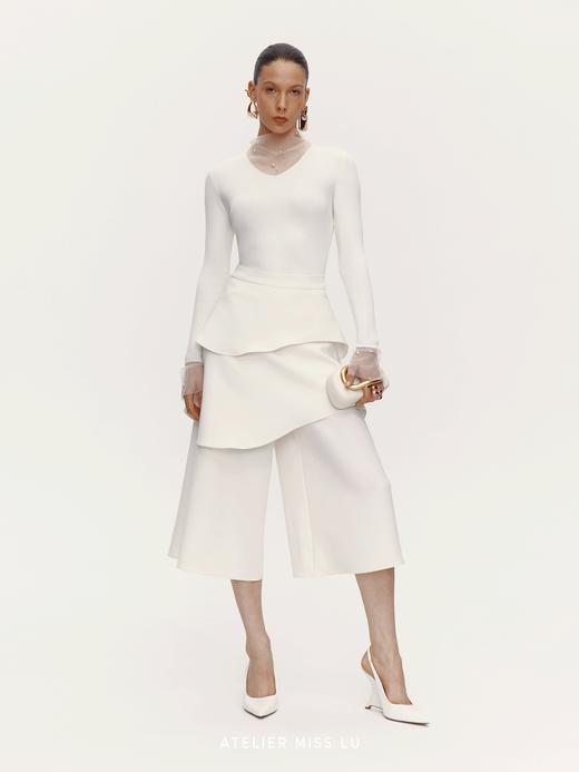 【清晨微光】纱纱拼接针织上衣 商品图0