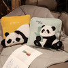 自然醒水晶绒+仿兔毛绒日式熊猫系列抱枕被两用加厚办公室汽车靠枕车载折叠午睡枕头毯子二合一QYL 商品缩略图5