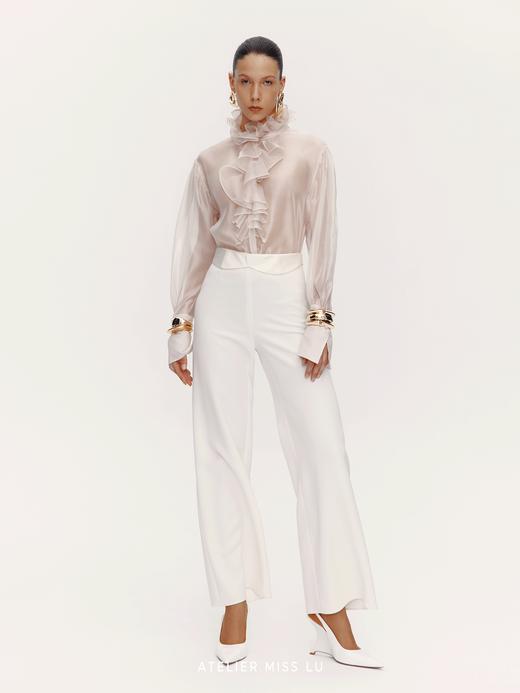 【翻页月光】腰部两穿设计高腰阔腿长裤 商品图2