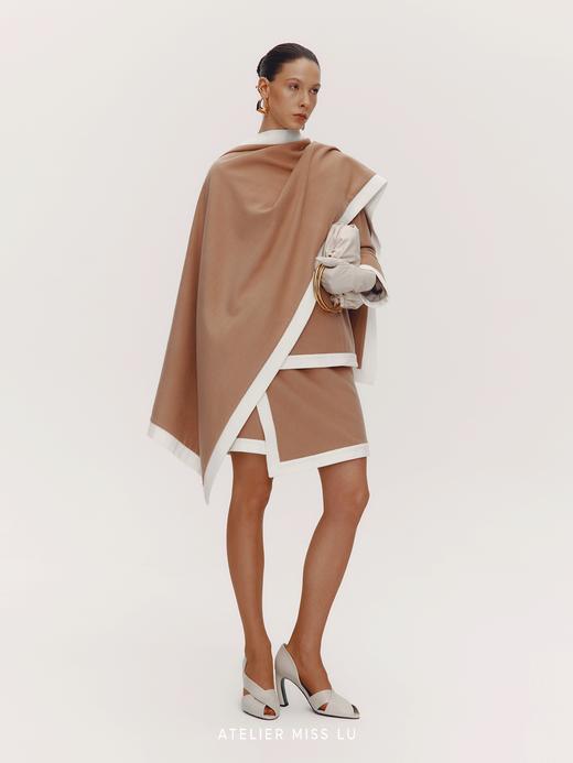 【风之女王】老钱风撞色设计绵羊毛混纺围巾 商品图1