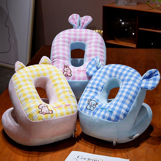 自然醒泡泡格子冰丝双面午睡枕小学生教室桌上趴睡枕午休神器睡觉枕头抱枕QYL 商品图8