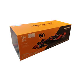 Bburago比美高 1:24 F1系列-迈凯伦 F1 车队 MCL38  (迈阿密大奖赛涂装) (81 OSCAR PIASTRI)-哑黑色/橙色