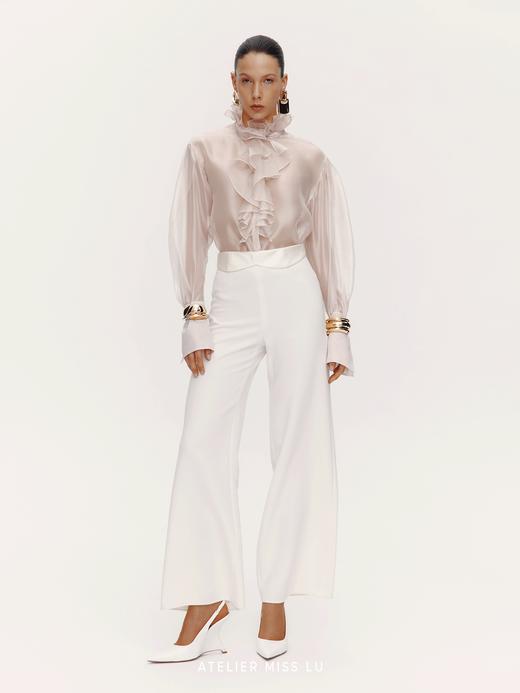 【翻页月光】腰部两穿设计高腰阔腿长裤 商品图0