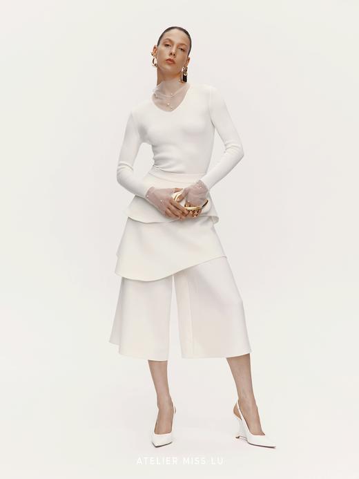 【清晨微光】纱纱拼接针织上衣 商品图2