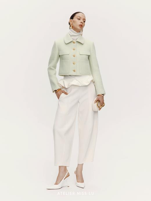 【雨后森林】复古花扣绵羊毛造型短外套 商品图1