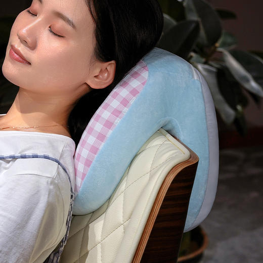 自然醒泡泡格子冰丝双面午睡枕小学生教室桌上趴睡枕午休神器睡觉枕头抱枕QYL 商品图14