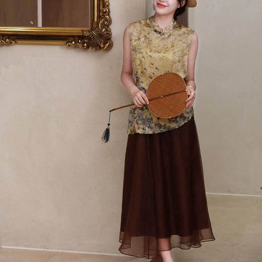 【不退不换】良木礼真丝纱裙（X7234） 商品图1