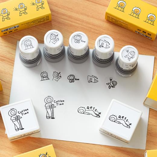 白日几何 鸡蛋仔仔系列光敏印章 三弹合集 生活记录自带油墨新品心情记录 商品图2