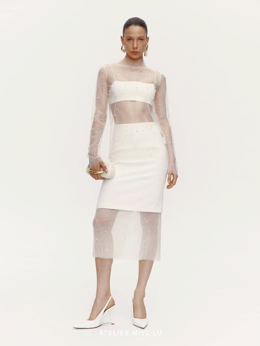 【眼泪女王】纱纱拼接直身半裙 商品图1