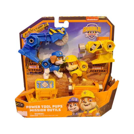 斯平马斯特SpinMaster 汪汪队之小砾与工程家族可动工具玩偶2只装 小砾+威勒SPMC28522-6071661 商品图0