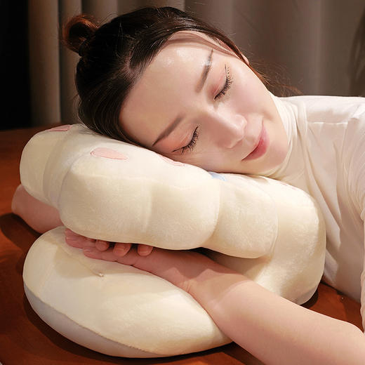 自然醒冰丝抱抱猫V型午睡枕女生午休睡觉神器小学生儿童桌上枕头专用QYL 商品图8