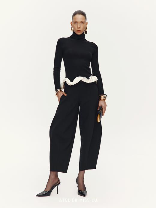 【戏剧之王】艺术感弯刀廓形长裤 商品图1