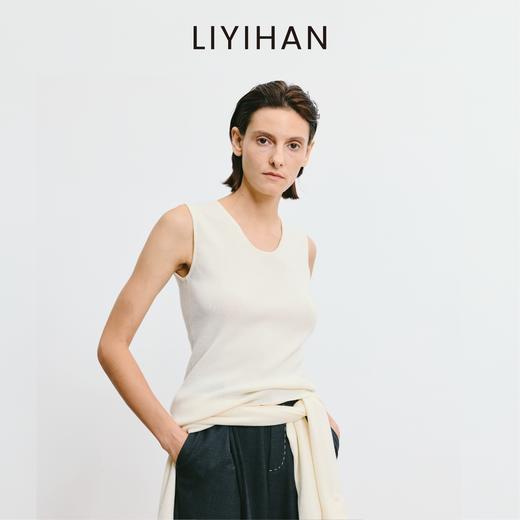 LIYIHAN李亦寒 2025秋新款时尚纯色羊毛开衫针织衫女修身背心 商品图3