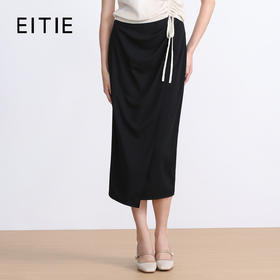 EITIE爱特爱夏季新款气质高级感提褶高腰包臀半身裙7806518