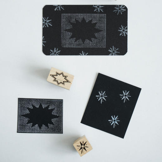 白日几何 兔绵绵系列木头印章 星星 星期 单枚 套盒 生活记录 手帐可爱印章 商品图3