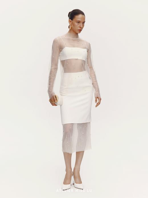 【眼泪女王】纱纱拼接直身半裙 商品图3