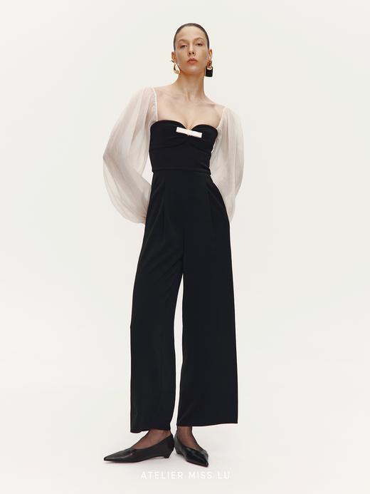 【爱丽丝迷踪】心形抹胸设计廓形肌理纱袖连体裤 商品图0