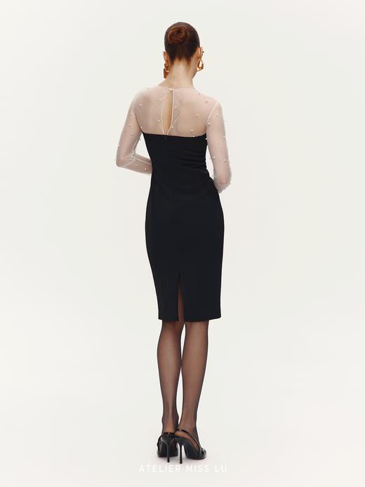 【星辰】纱纱拼接蝴蝶结收腰连衣裙 商品图3